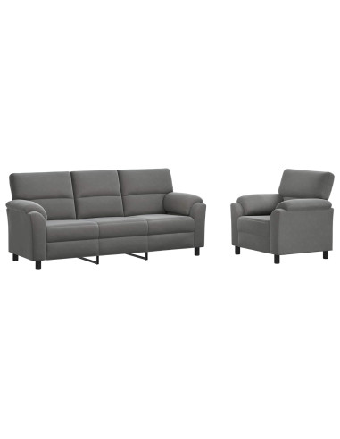 Set di divani 2 pcs Grigio Scuro Velluto