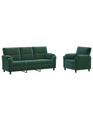 Set di divani 2 pcs Verde Scuro Velluto