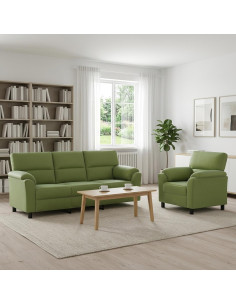 Set di divani 2 pcs Verde chiaro Velluto