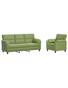 Set di divani 2 pcs Verde chiaro Velluto 2