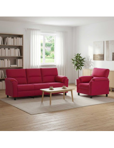 Set di divani 2 pcs Rosso Vino Velluto