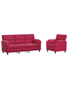 Set di divani 2 pcs Rosso Vino Velluto 2