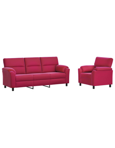 Set di divani 2 pcs Rosso Vino Velluto