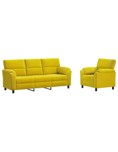 Set di divani 2 pcs Giallo Velluto 2