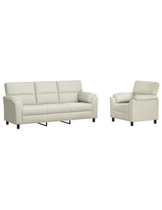 Set di divani 2 pcs Crema Velluto 2