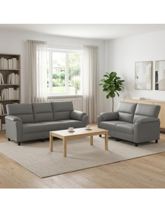 Set di divani 2 pcs Grigio Chiaro Velluto