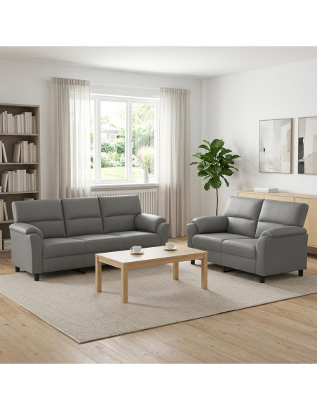 Set di divani 2 pcs Grigio Chiaro Velluto