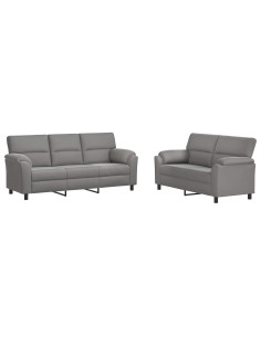 Set di divani 2 pcs Grigio Chiaro Velluto 2