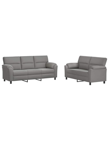 Set di divani 2 pcs Grigio Chiaro Velluto