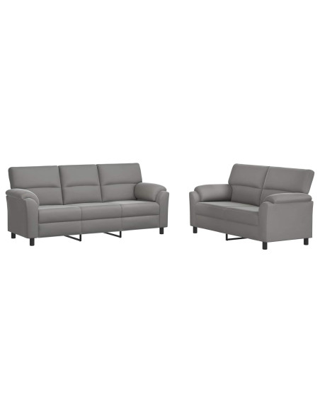 Set di divani 2 pcs Grigio Chiaro Velluto