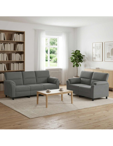 Set di divani 2 pcs Grigio Scuro Velluto