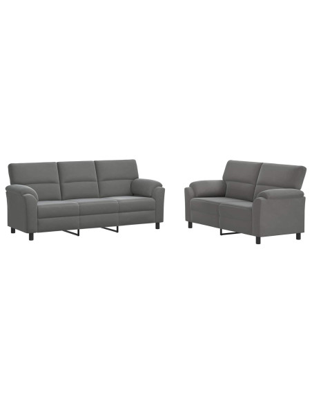 Set di divani 2 pcs Grigio Scuro Velluto