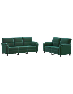 Set di divani 2 pcs Verde Scuro Velluto 2