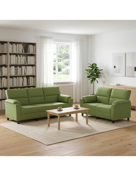 Set di divani 2 pcs Verde chiaro Velluto