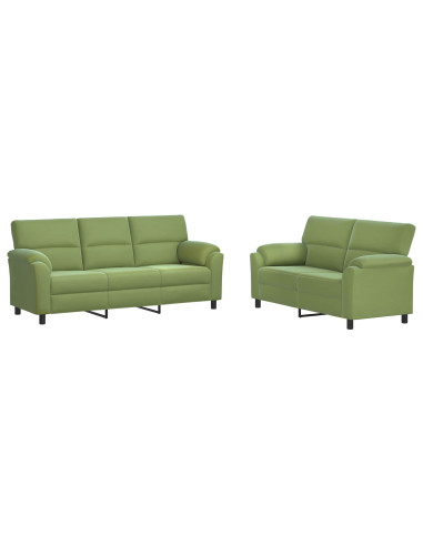 Set di divani 2 pcs Verde chiaro Velluto