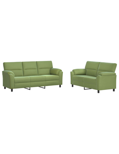 Set di divani 2 pcs Verde chiaro Velluto