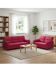 Set di divani 2 pcs Rosso Vino Velluto