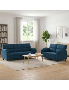 Set di divani 2 pcs Blu Velluto