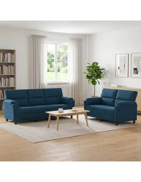 Set di divani 2 pcs Blu Velluto