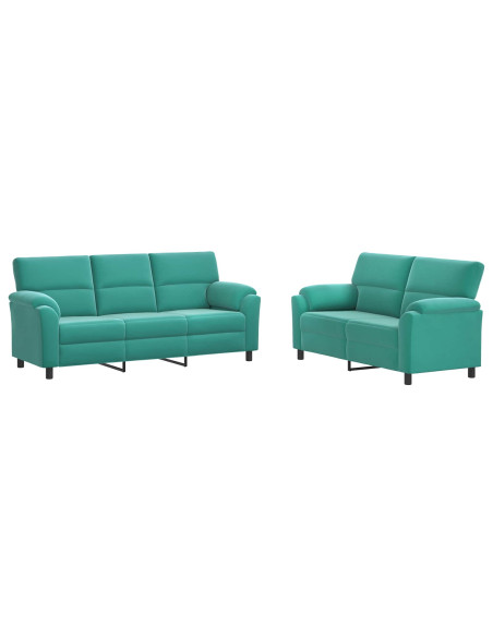 Set di divani 2 pcs Turchese Velluto