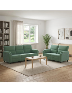 Set di divani 2 pcs Verde Mare Velluto