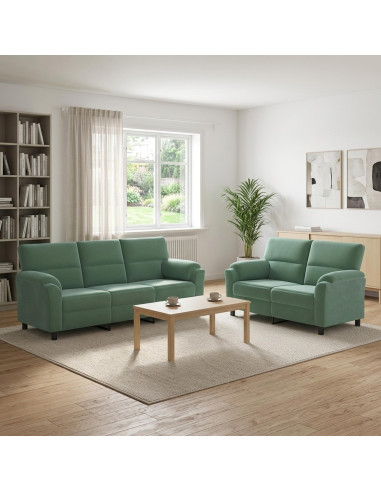 Set di divani 2 pcs Verde Mare Velluto