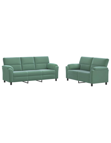Set di divani 2 pcs Verde Mare Velluto