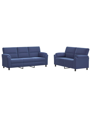 Set di divani 2 pcs Blu Polizia Velluto