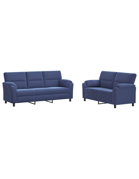Set di divani 2 pcs Blu Polizia Velluto