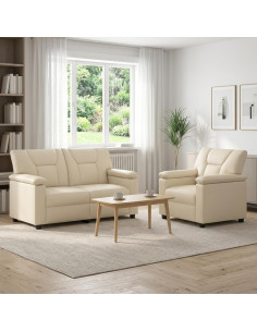 Set di divani 2 pcs Crema Similpelle