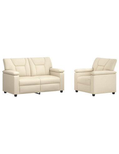 Set di divani 2 pcs Crema Similpelle