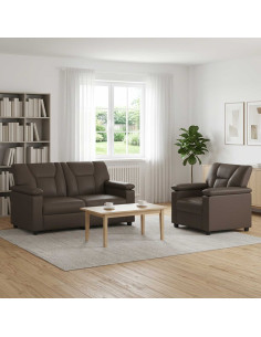 Set di divani 2 pcs Grigio Similpelle
