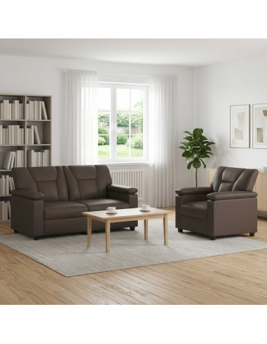 Set di divani 2 pcs Grigio Similpelle