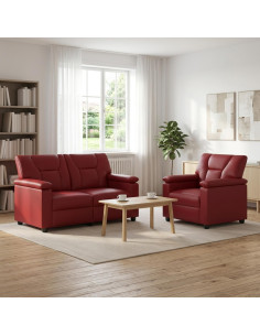 Set di divani 2 pcs Rosso Vino Similpelle