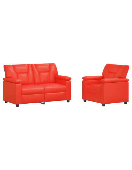 Set di divani 2 pcs Rosso Similpelle