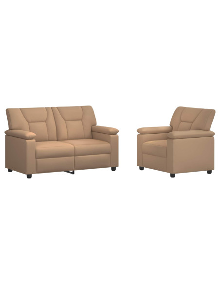 Set di divani 2 pcs Cappuccino Similpelle