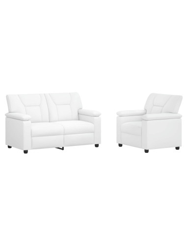 Set di divani 2 pcs Bianco Similpelle