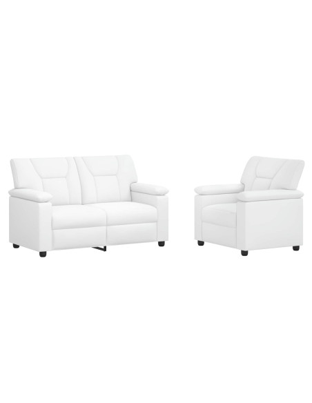 Set di divani 2 pcs Bianco Similpelle