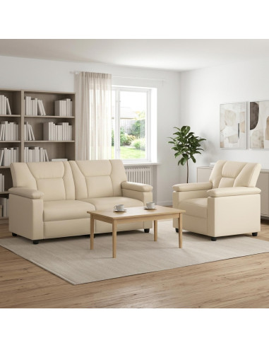 Set di divani 2 pcs Crema Similpelle