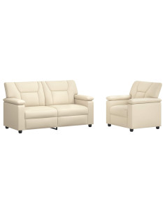 Set di divani 2 pcs Crema Similpelle 2
