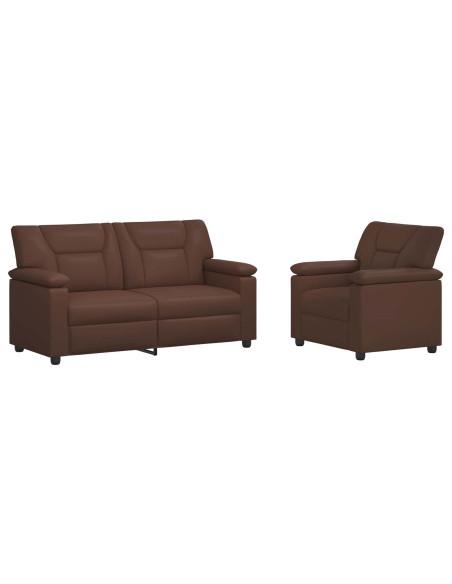 Set di divani 2 pcs Marrone Similpelle