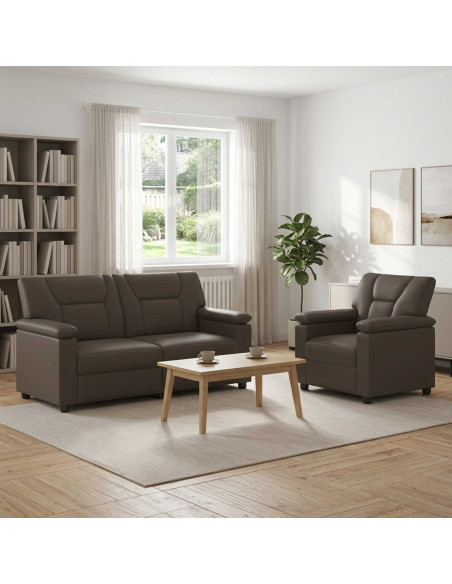 Set di divani 2 pcs Grigio Similpelle