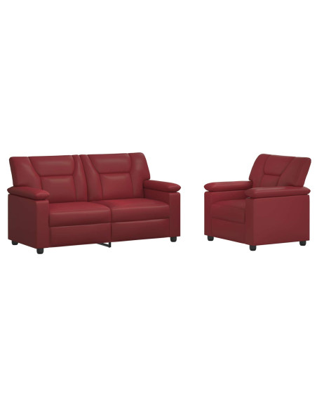 Set di divani 2 pcs Rosso Vino Similpelle