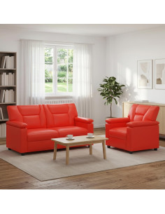 Set di divani 2 pcs Rosso Similpelle