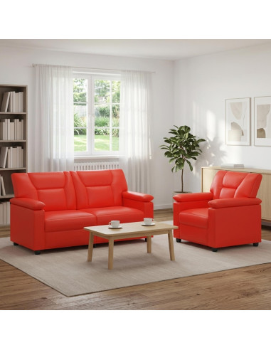 Set di divani 2 pcs Rosso Similpelle