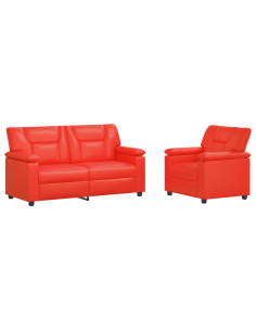 Set di divani 2 pcs Rosso Similpelle 2