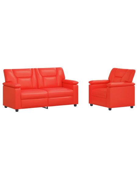 Set di divani 2 pcs Rosso Similpelle