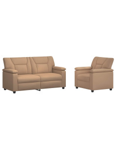 Set di divani 2 pcs Cappuccino Similpelle 2