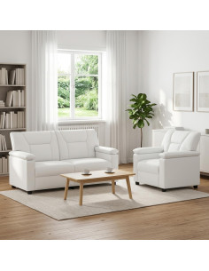 Set di divani 2 pcs Bianco Similpelle