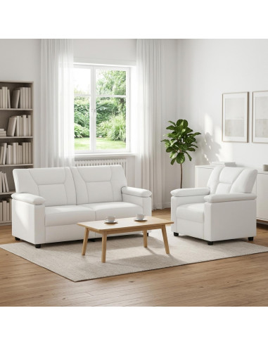 Set di divani 2 pcs Bianco Similpelle
